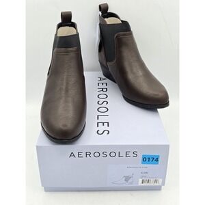 NEW Aerosoles Caddie Ankle‎ Java Brown Booties Women's 6.5 W Wide